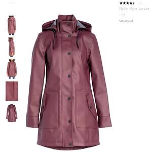 UGG Rylie Rain Jacket Trench - Women's Small - Rubberized - Burgundy